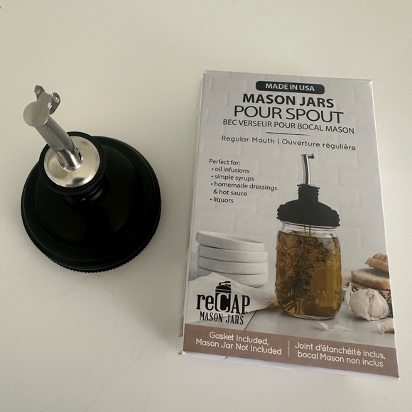 Other - Mason Jars Pour Spout - Black